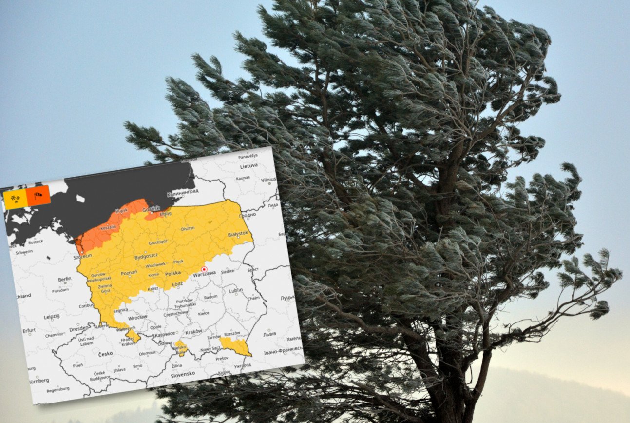 Ostrzeżenia IMGW na czwartek. Nad Polskę nadchodzą potężne wichury.