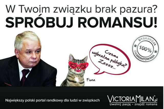 Tak wyglądał plakat reklamujący portal randkowy Victoria Milan