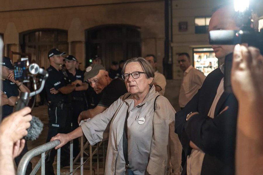 Agnieszka Holland na Krakowskim Przedmieściu