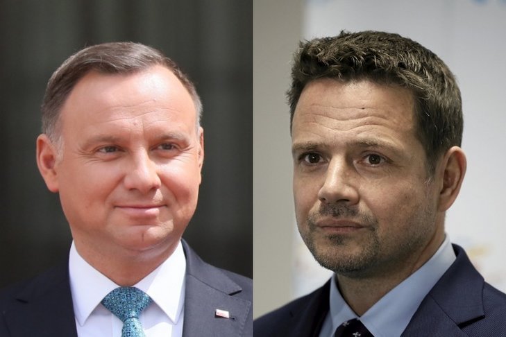 Andrzej Duda wygrywa w sondażu z Rafałem Trzaskowskim, ale różnica między obydwoma kandydatami nigdy nie była tak mała.