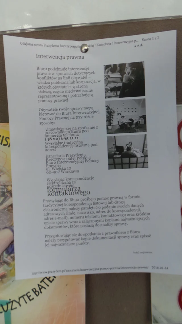 "Broszura" dla petentów.