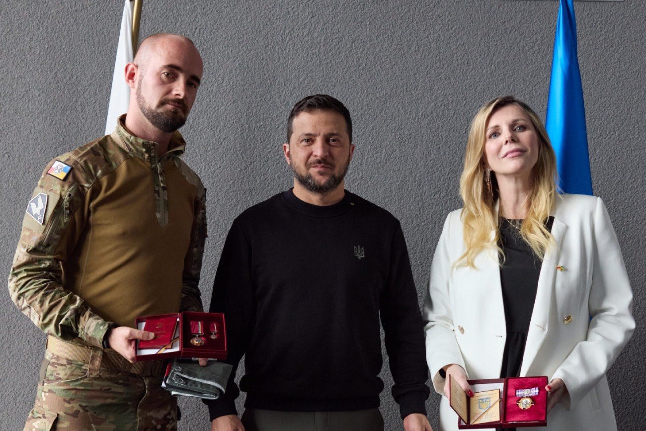 Wołodymyr Zełenski odznaczył w Lublinie Biankę Zalewską i Damiana Dudę.