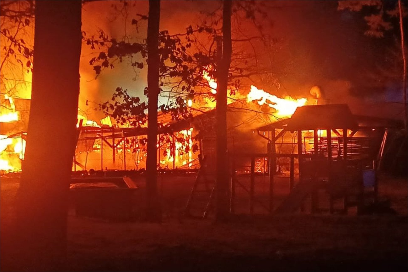 Pożar restauracji w Stegnie.