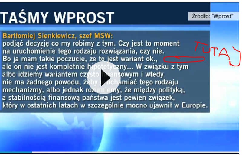 Minister Sienkiewicz w rozmowie z Markiem Belką mówił o "World Trade Scenario"? Takiego fragmentu doszukują się na taśmach internauci