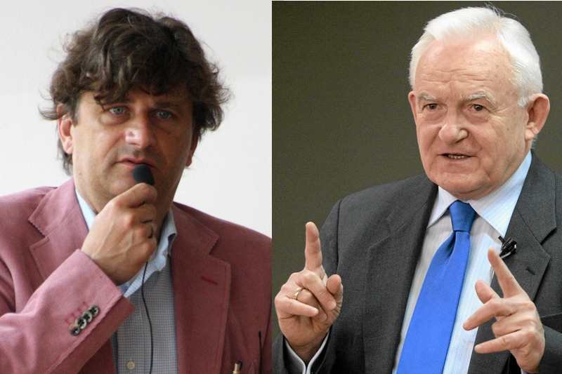 Janusz Palikot i Leszek Miller podczas wykładów na uczelniach.