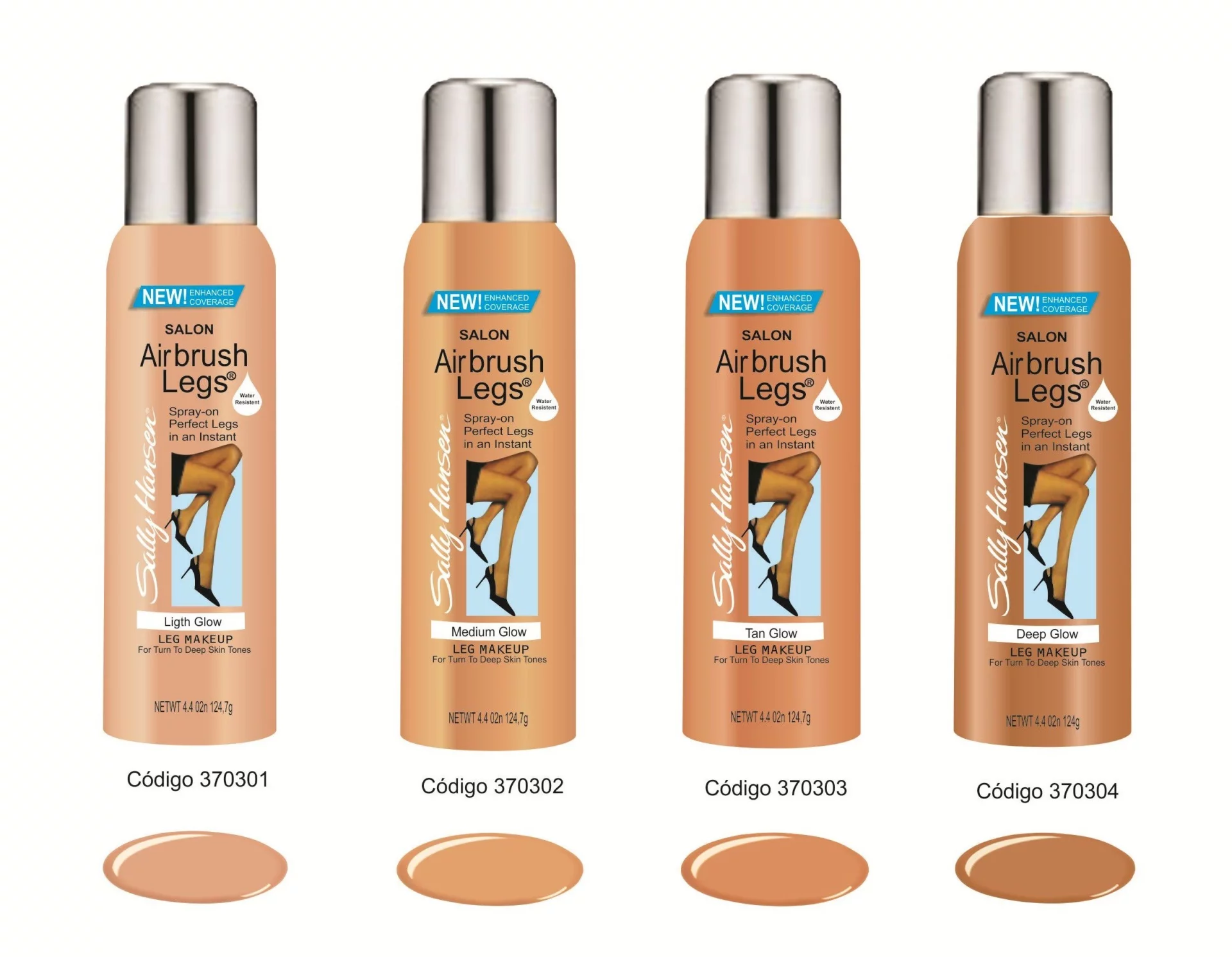 Airbush Legs od Sally Hansen są dostępne w czterech odcieniach.
