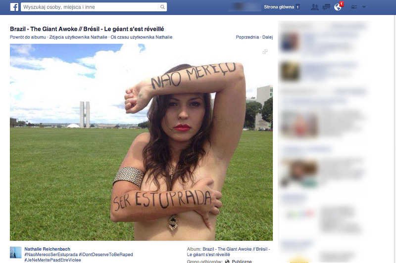 Brazylijki protestują przeciwko społecznemu przyzwoleniu na gwałt.