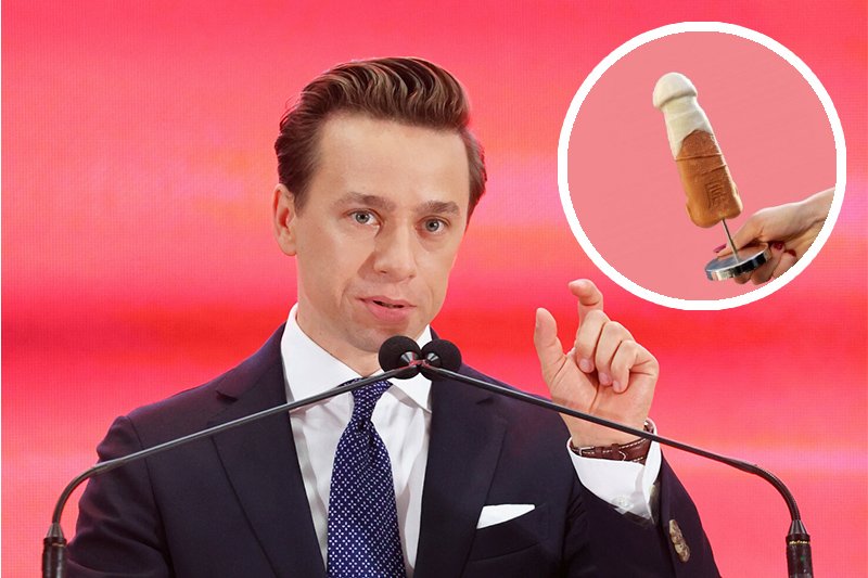 Krzysztof Bosak oburzony cukiernią z 'ciastkogenitaliami'.