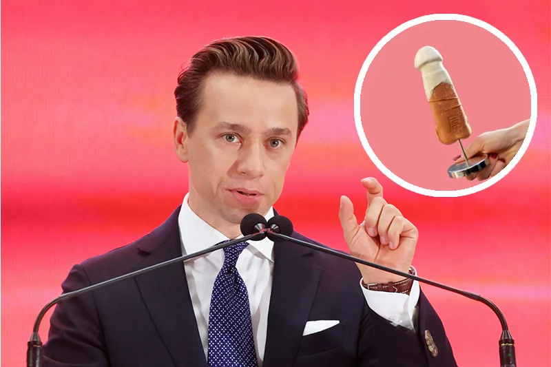 Krzysztof Bosak oburzony cukiernią z 'ciastkogenitaliami'.