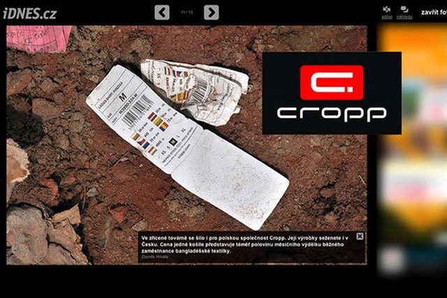 Metki ubrań firmy Cropp znaleziono na gruzach fabryki Rana Plaza.