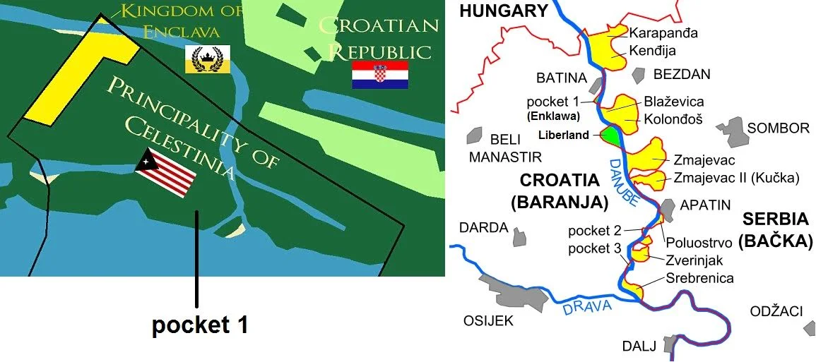 Królestwo Enklawy leży na granicy Chorwacji i Serbii.