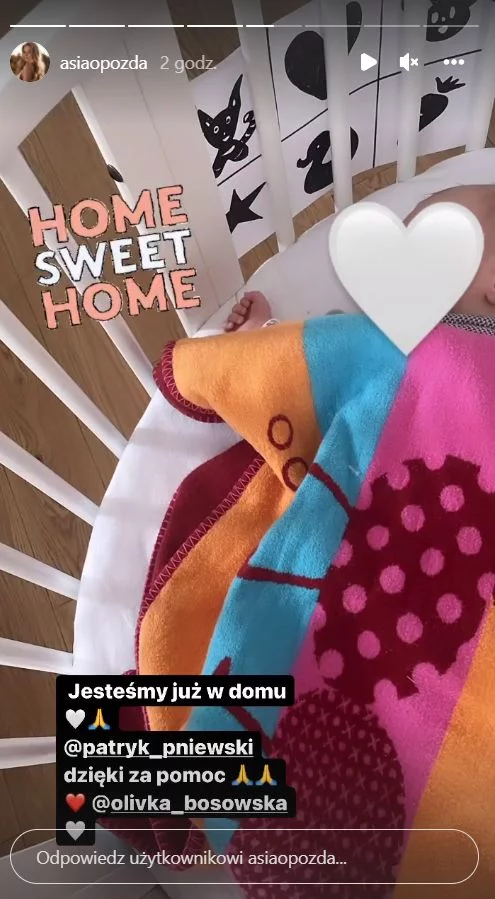 Joanna Opozda jest już w domu z synem.
