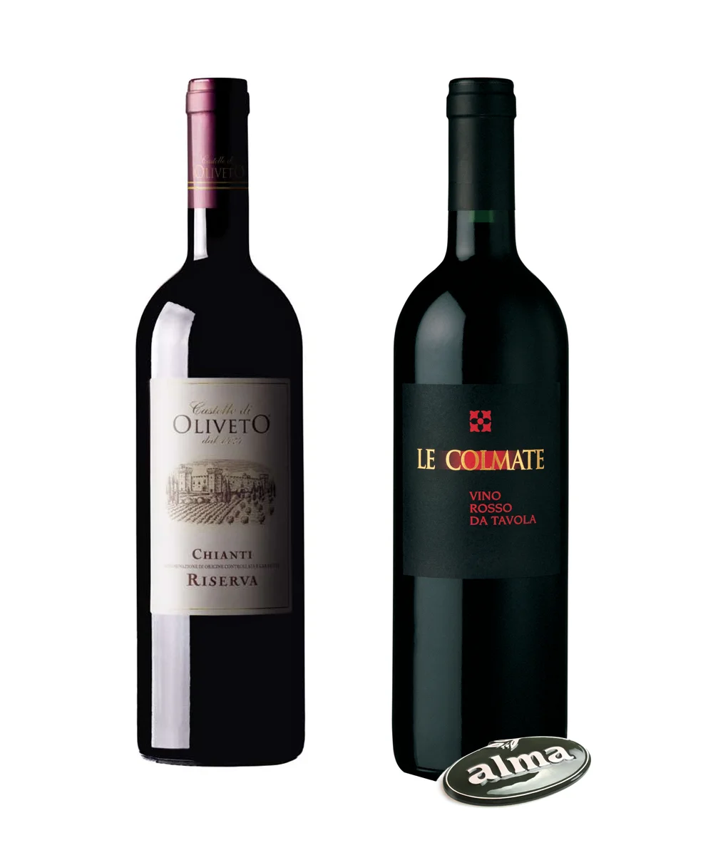 Le Colmate
Wino gronowe, wytwarzane w Toskanii w winnicy Castello Oliveto. Pachnie owocami wiśni, czarnej porzeczki  i truskawki.
Chianti Riserva Oliveto
Wino czerwone, wytrawne, o intensywnej, ciemnoczerwonej sukni z refleksami fioletu.