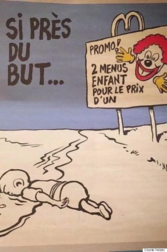 „Charlie Hebdo” szydzi ze śmierci Aylana Kurdiego