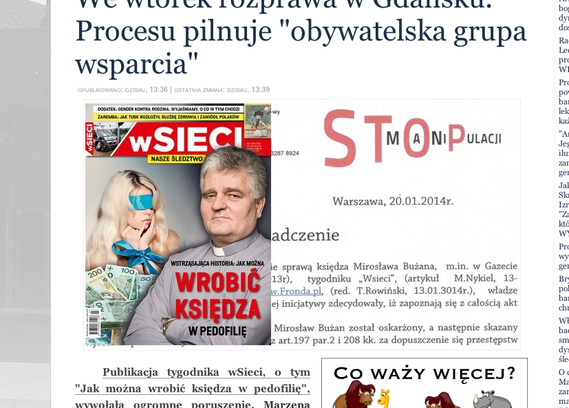 "wSieci" oraz stowarzyszenie "Stop manipulacji" bronią skazanego księdza