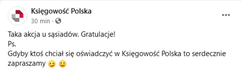 Komentarz pod postem MOCAK-u Facebook
