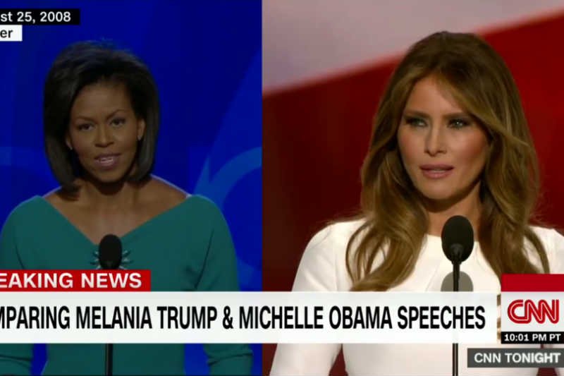 Melania Trump splagiatowała przemówienie Michelle Obamy sprzed ośmiu lat.