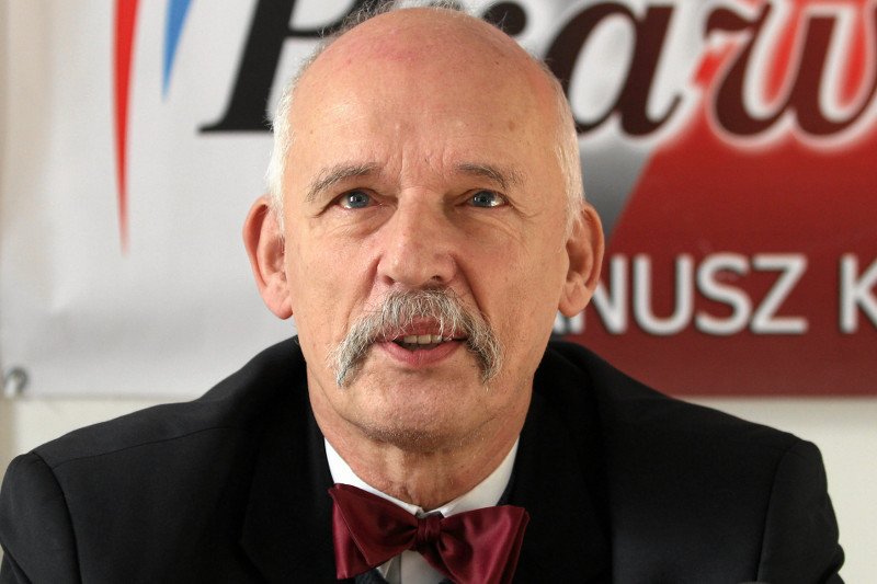 Janusz Korwin-Mikke uderza poniżej pasa. Na Facebooku zarzucił szefowi śląskiej PO gwałt na kelnerce.