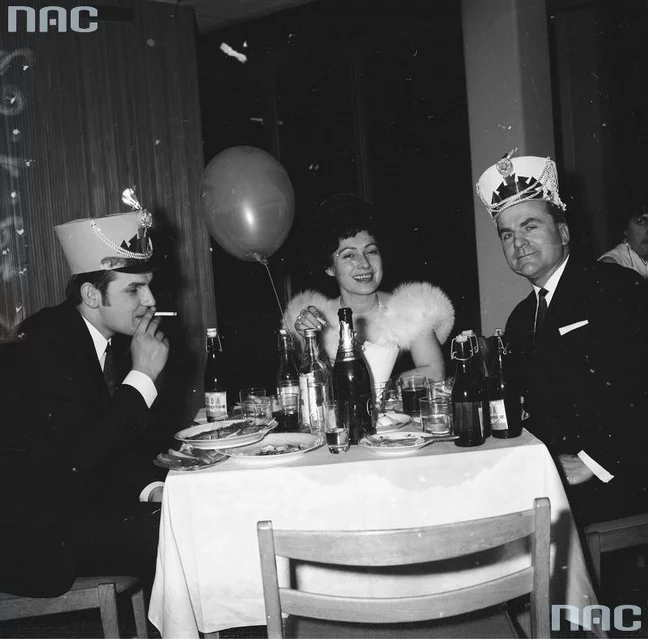 Bal sylwestrowy w Naczelnym Komitecie Zjednoczonego Stronnictwa Ludowego, 1968