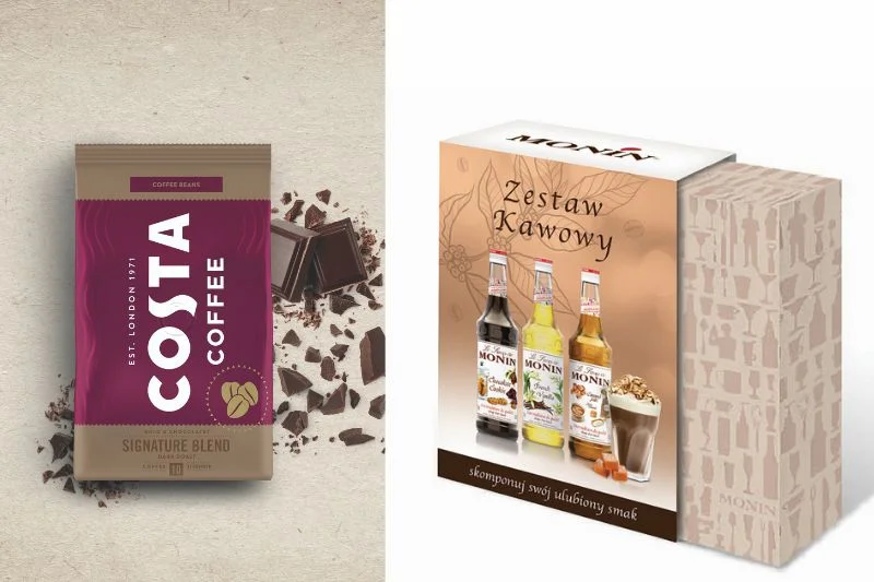 Zestaw prezentowy Signature Blend Dark Roast od COSTA COFFEE + syropy do kawy Monin