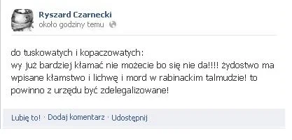 To jeden z opisów, który pojawił się na tablicy sobowtóra europosła Ryszarda Czarneckiego
