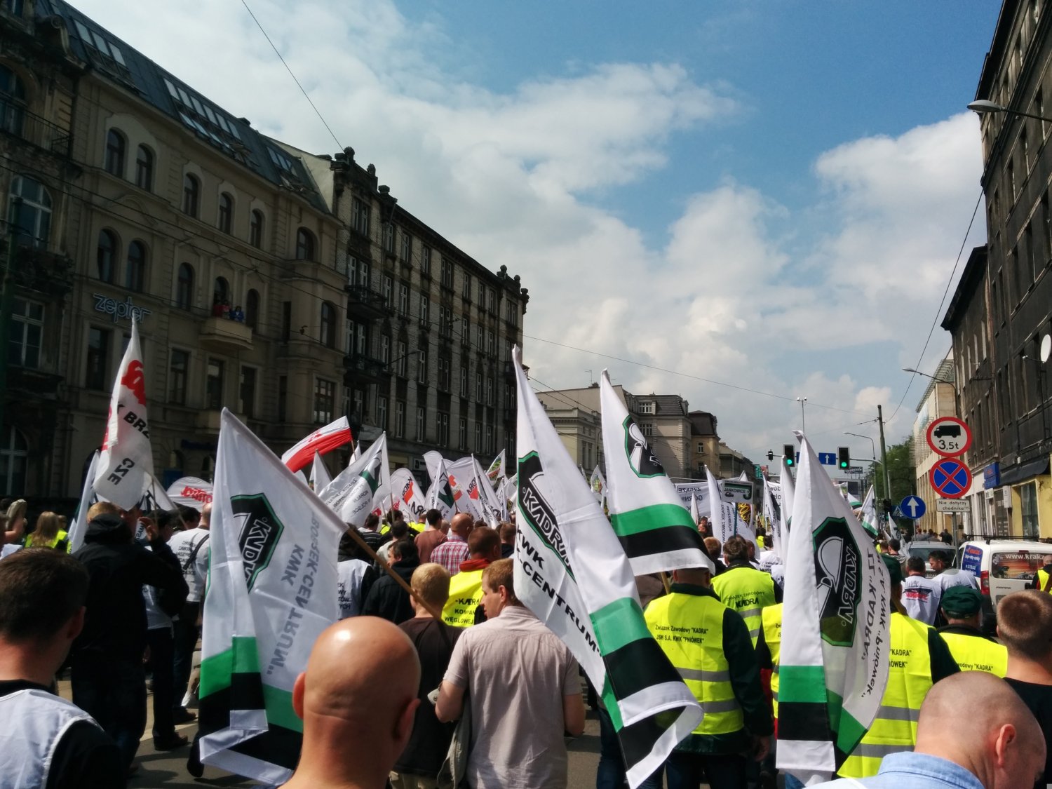 Manifestacja górników w Katowicach