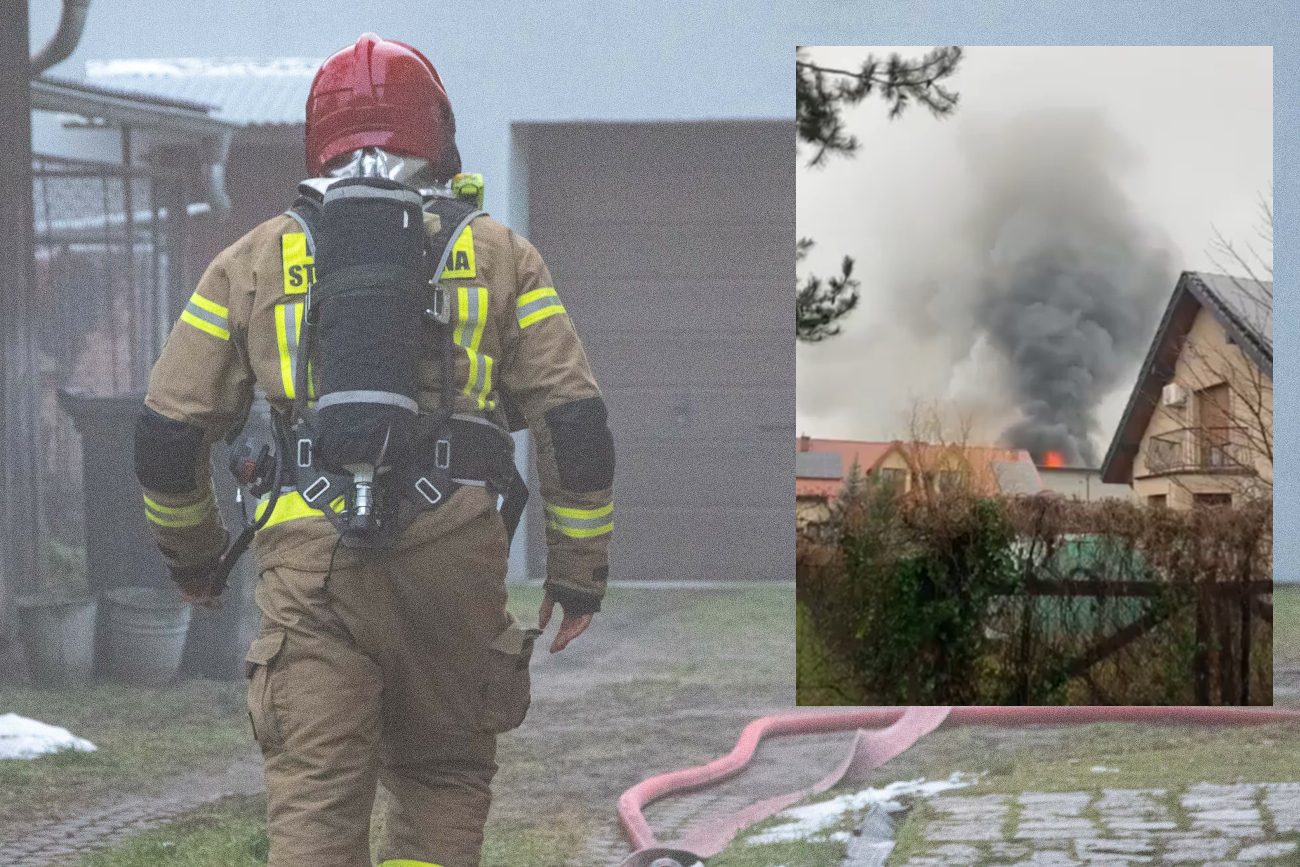 Gigantyczny pożar pod Warszawą. Płonie hala produkcyjna