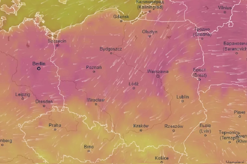 IMGW ostrzega przed burzami z gradem w Polsce.