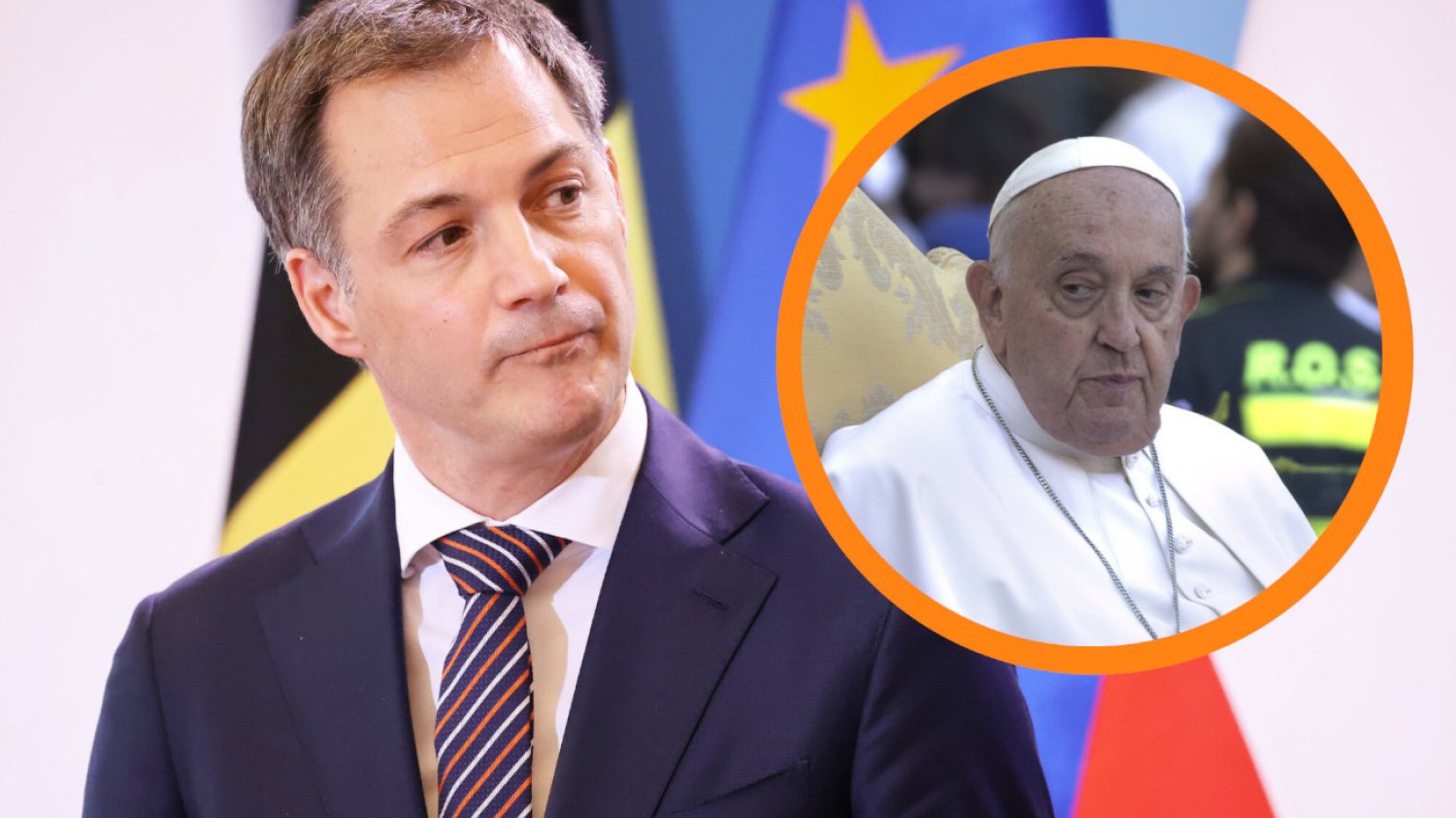 Premier Belgii Alexander De Croo i papież Franciszek
