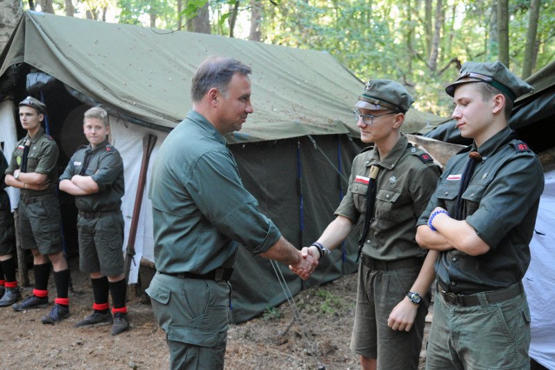 Prezydent Duda odwiedził harcerzy z łódzkiego ZHR.