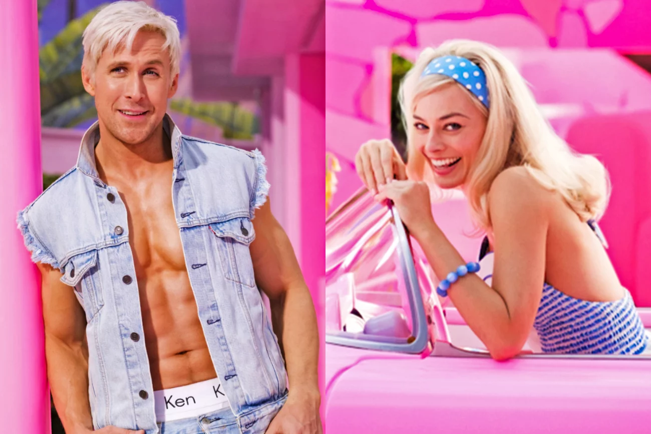 aRyan Gosling jako Ken i Margot Robbie jako Barbie w filmie Grety Gerwig "Barbie". aRyan Gosling jako Ken i Margot Robbie jako Barbie w filmie Grety Gerwig "Barbie".