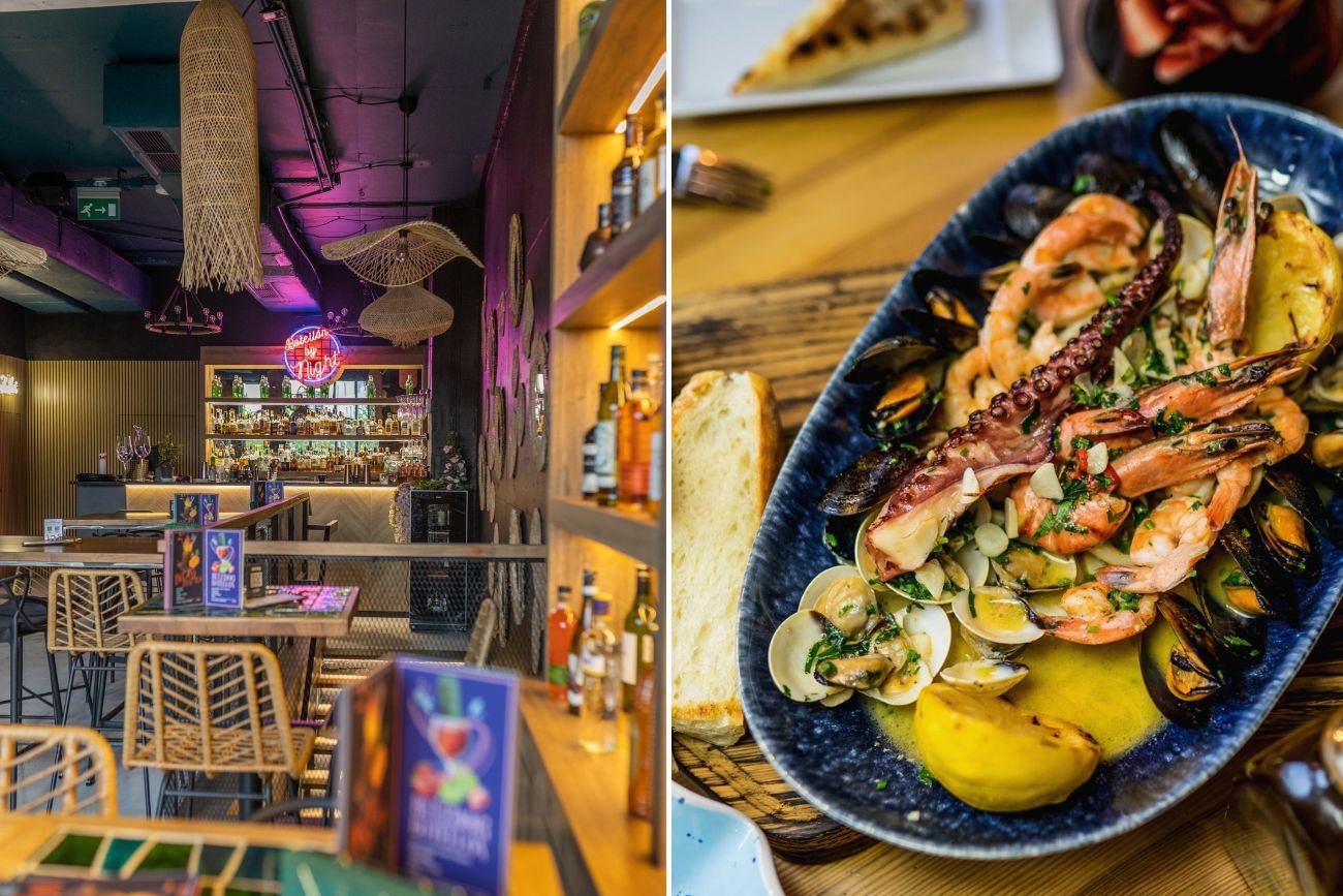 El Botellón Wilanów to nowoczesna latynoska restauracja z klimatycznym wnętrzem w stylu boho w Warszawie. W tygodniu lokal otwiera się wieczorami.