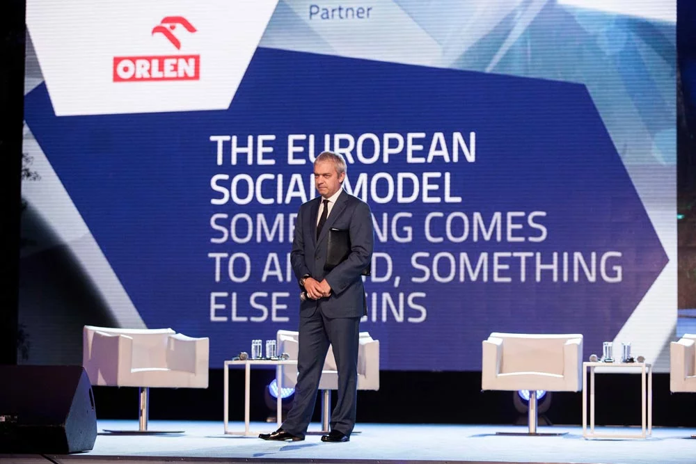 Prezes PKN Orlen Jacek Krawiec podczas EFNI w Sopocie
