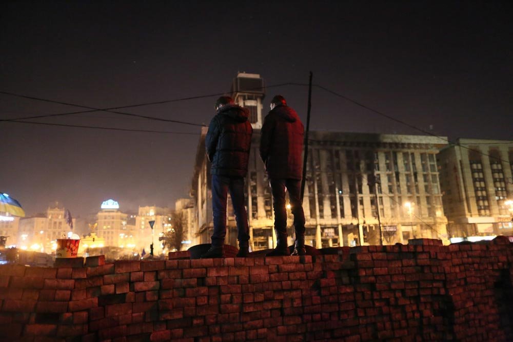 Piątkowy wieczór na Majdanie. Kijów, Ukraina.