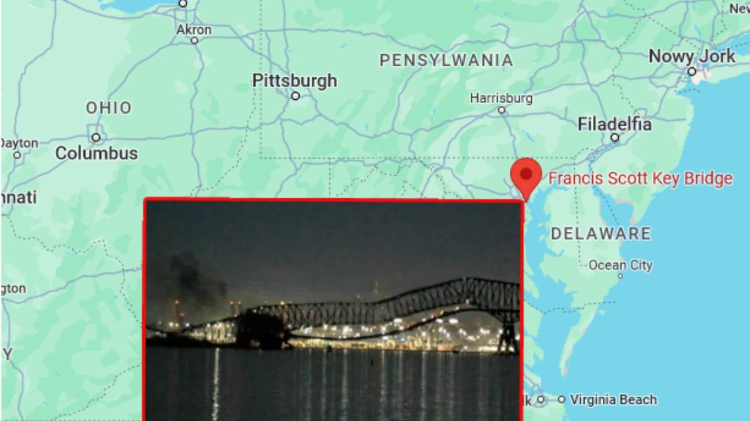 Most w Baltimore się zawalił. Jest nagranie jak spada prosto na statek