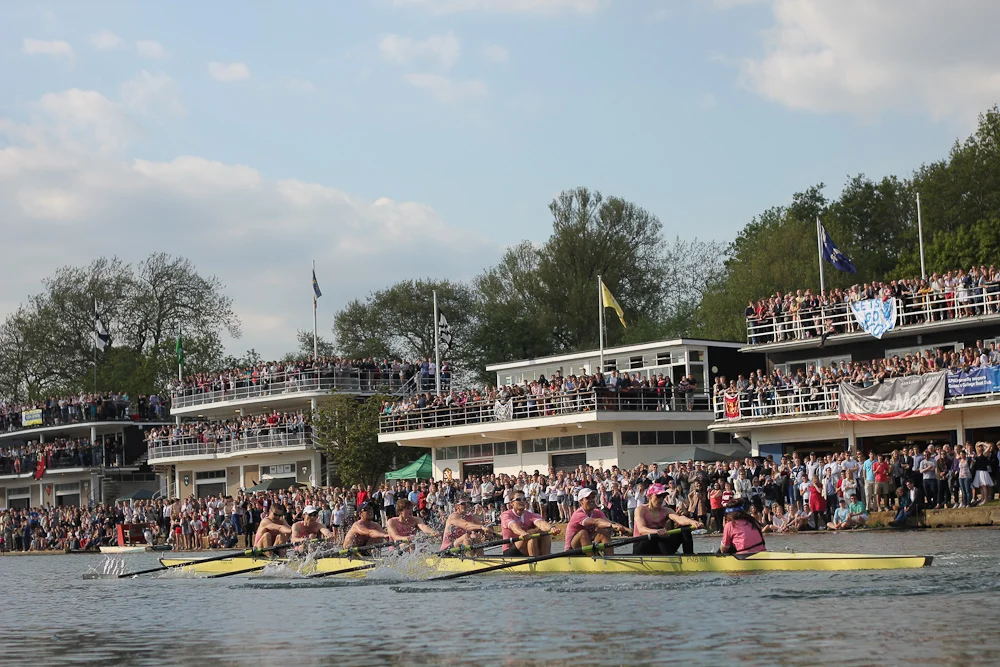 Summer Eights, a przynajmniej ich finałowy dzień, rozstrzygają się na oczach ogromnych tłumów - oglądać widowisko przybywa nawet 15 tys. osób