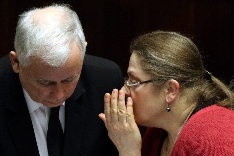 Posłanka PiS Krystyna Pawłowicz i prezes tej partii Jarosław Kaczyński.