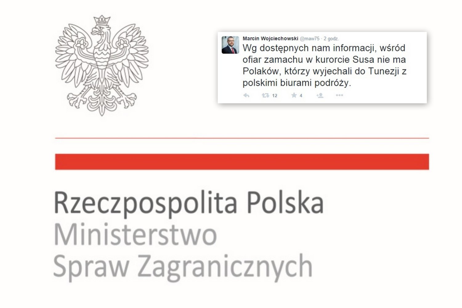 Ministerstwo Spraw Zagranicznych poinformowało, że wśród 28 ofiar zamachu w Tunezji nie ma Polaków.