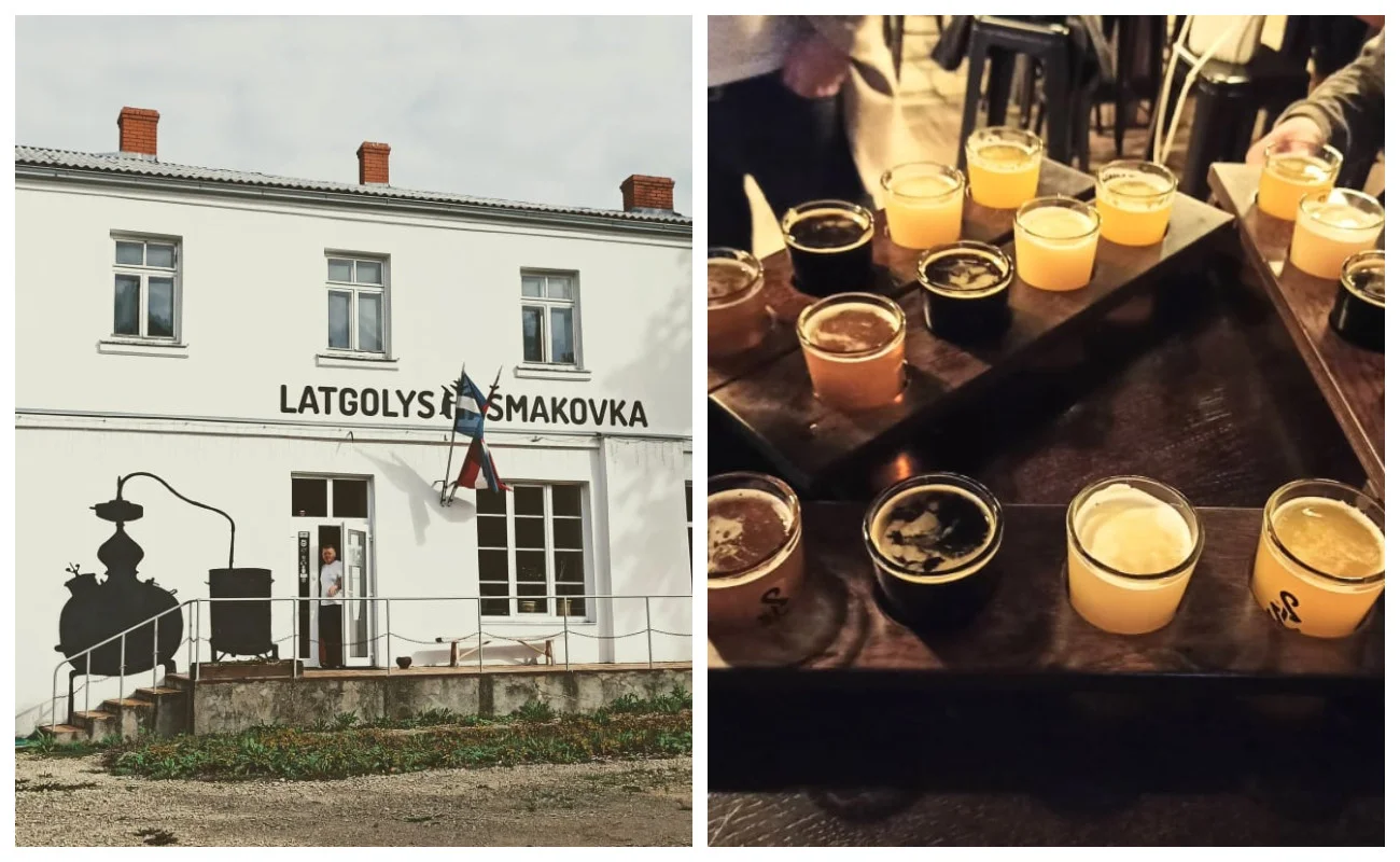 Po lewej: destylarnia Janisa; po prawej: piwo z jednego z ryskich pubów