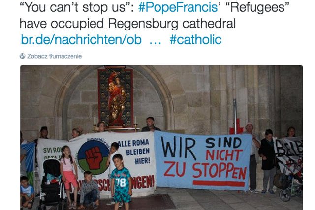 Imigranci okupują katedrę w Ratyzbonie