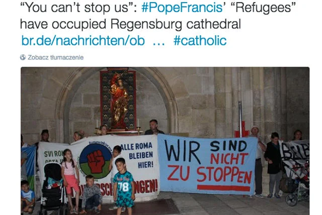 Imigranci okupują katedrę w Ratyzbonie