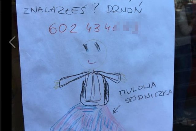 Zaginęła lalka dziewczynki z Warszawy