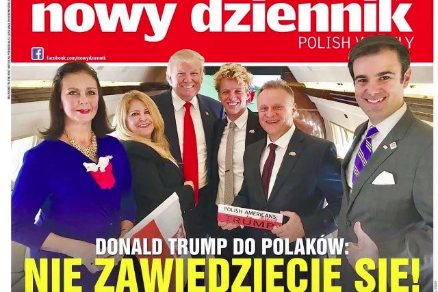 Donald Trump i popierający go liderzy środowisk polonijnych z Florydy.