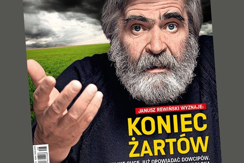 Janusz "Siara" Rewiński na okładce tygodnia braci Karnowskich.