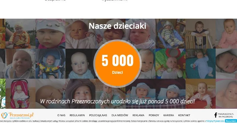 "W rodzinach Przeznaczonych urodziło się już ponad 5 tys. dzieci" - reklamuje się serwis Przeznaczeni.pl