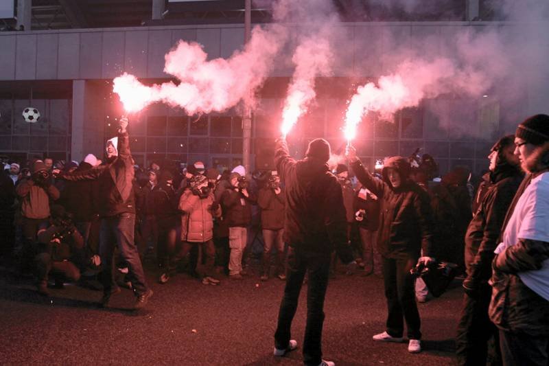 Kibice Legii i race - podobnie było też na stadionie w Kielcach