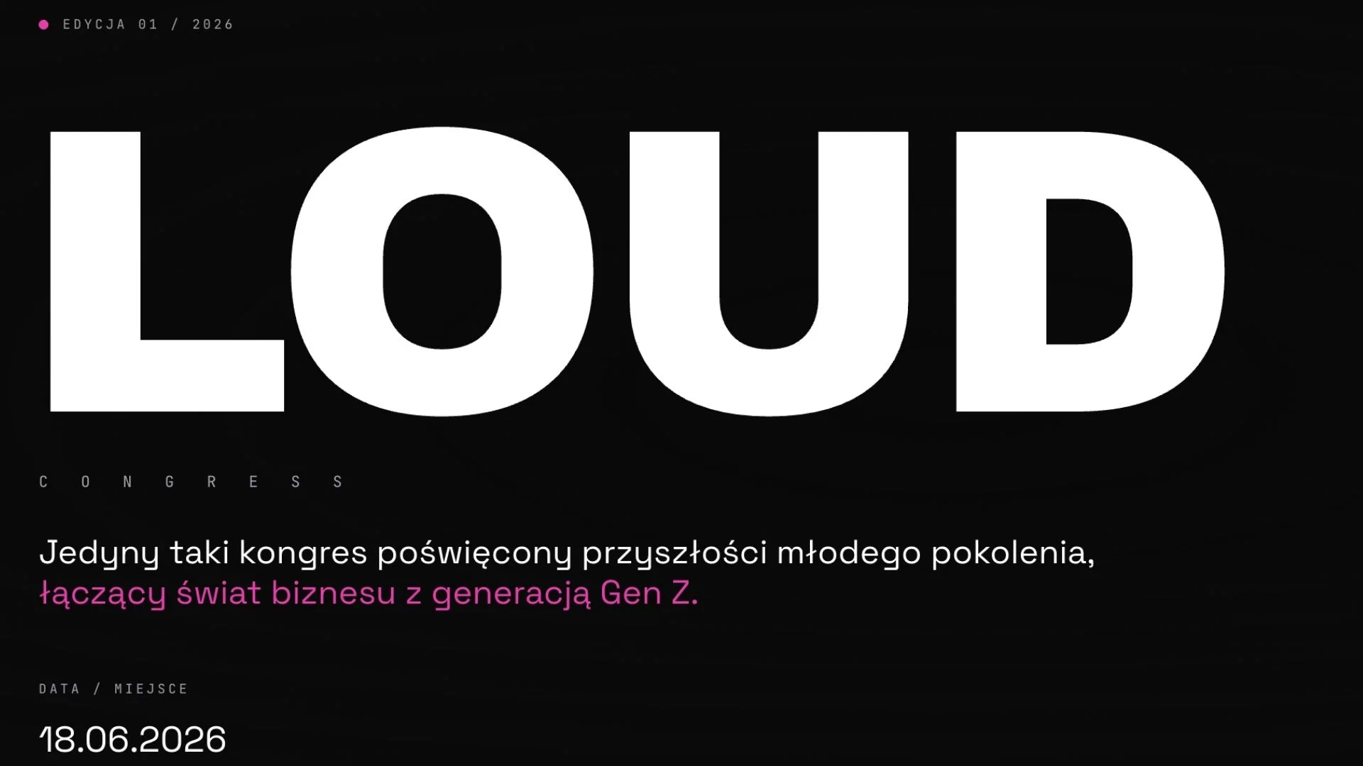 Strona internetowa LOUD congress Strona internetowa LOUD congress