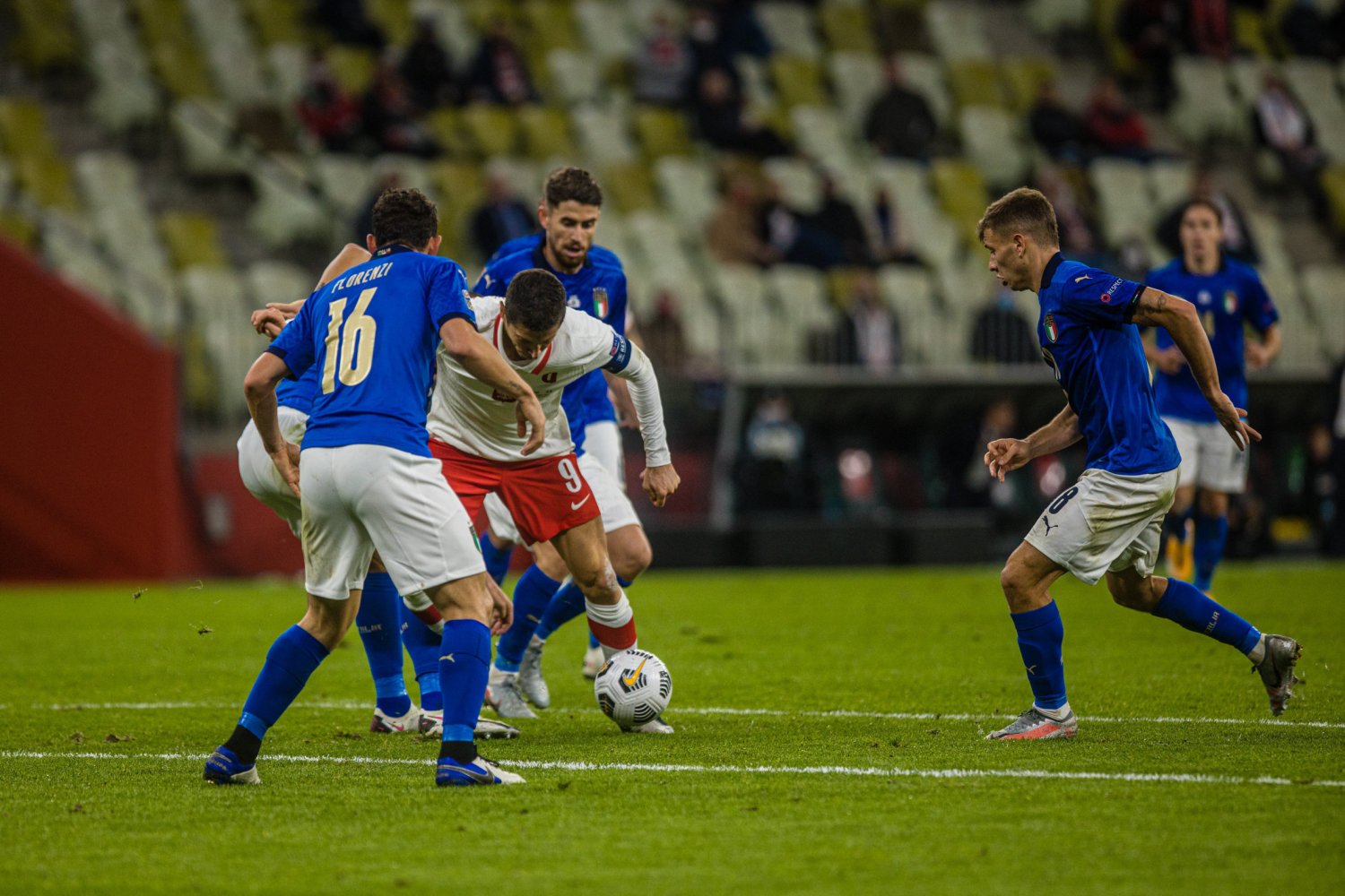 Tak przebiegał mecz Włochy - Polska w Lidze Narodów UEFA.