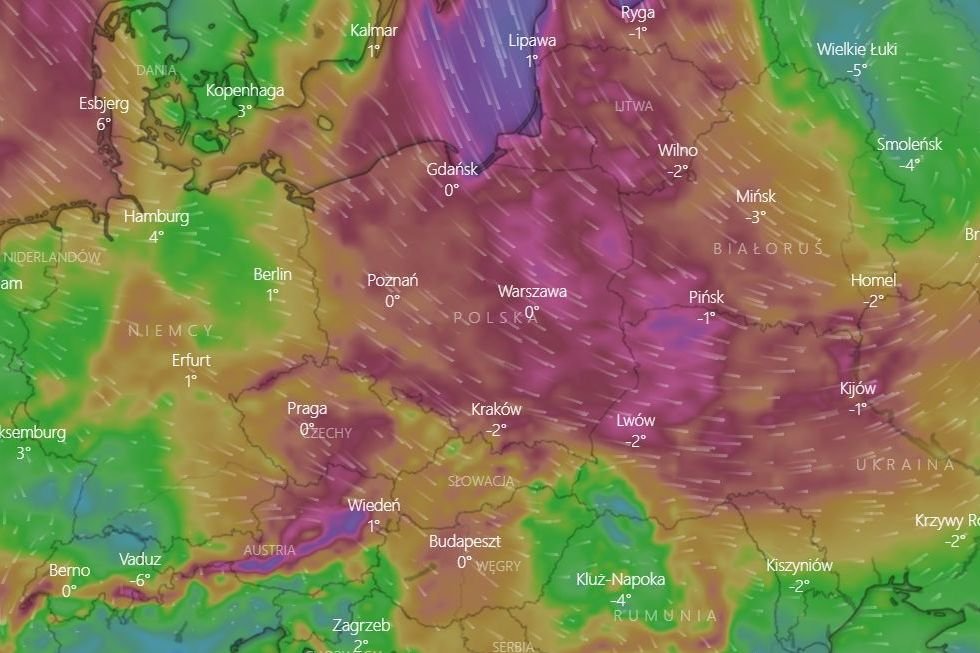 W piątek 21 stycznia mogą pojawić się zamiecie śnieżne i wichury.