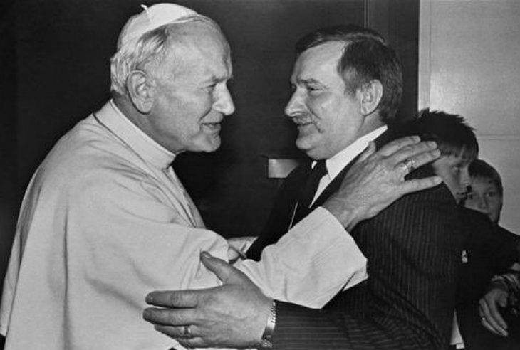 Papież Jan Paweł II i prezydent Lech Wałęsa.